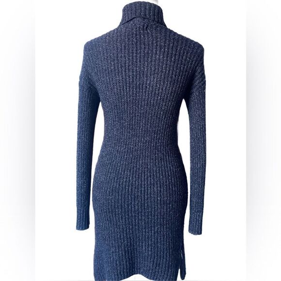 American Eagle Outfitters Purple Cable Knit Turtleneck Sweater Dress (XS) - Picture 2 of 11